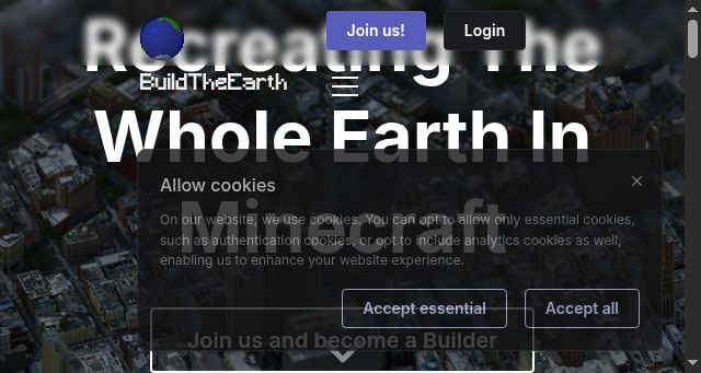 Screenshot of buildtheearth.net