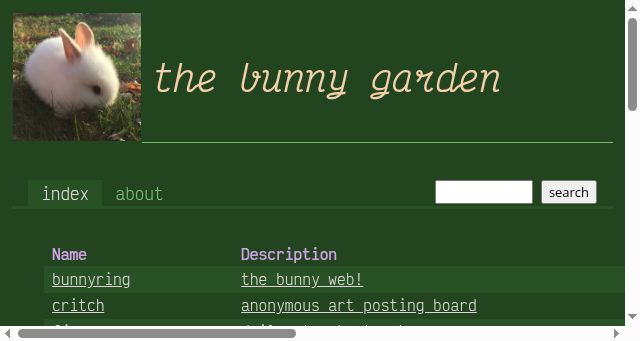 Screenshot of bunny.garden