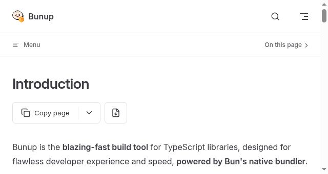Screenshot of bunup.dev