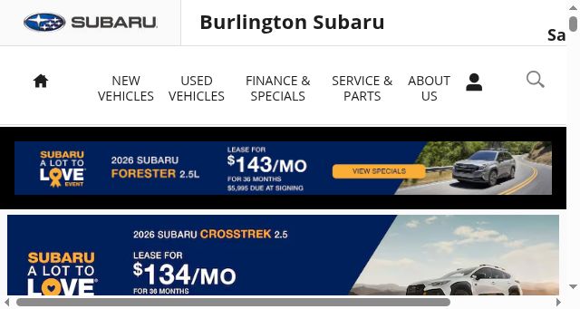 Screenshot of burlingtonsubaru.com