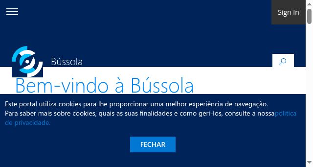 Screenshot of bussola.gov.pt