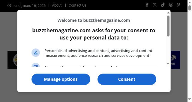 Screenshot of buzzthemagazine.com