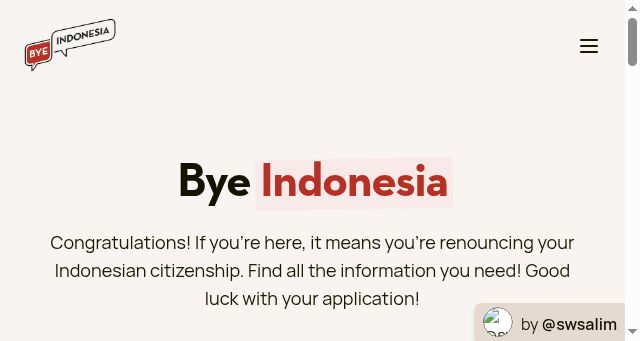 Screenshot of byeindonesia.com