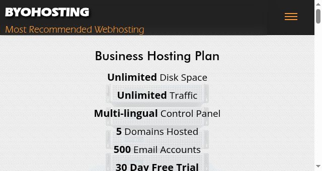 Screenshot of byohosting.com