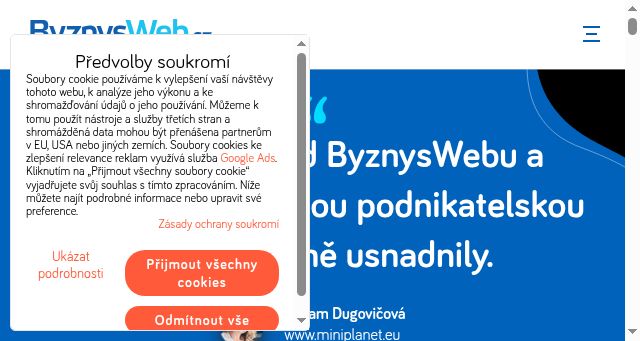 Screenshot of byznysweb.cz