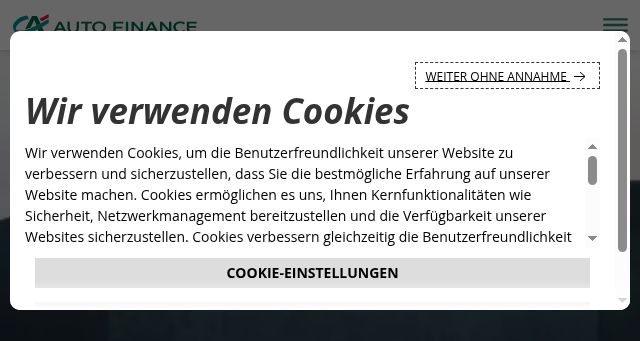 Screenshot of ca-autofinance.ch
