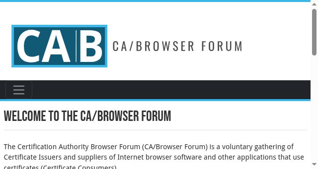Screenshot of cabforum.org
