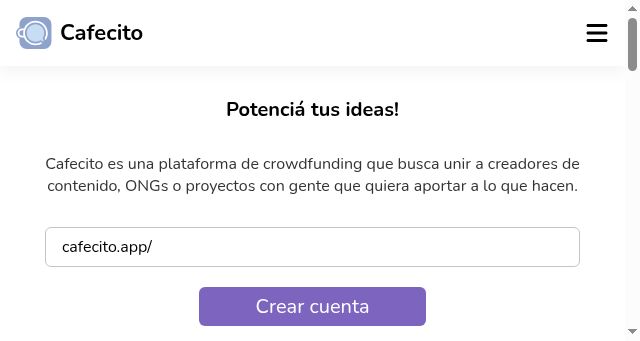 Screenshot of cafecito.app