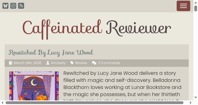 Screenshot of caffeinatedbookreviewer.com