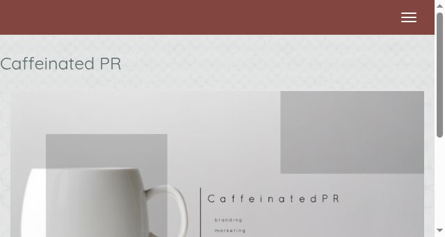 Screenshot of caffeinatedpr.com