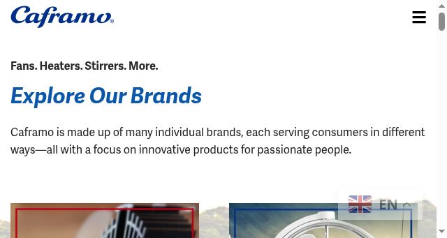 Screenshot of caframo.com