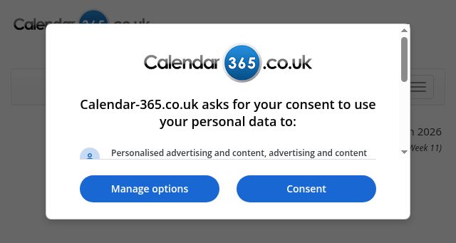 Screenshot of calendar-365.co.uk