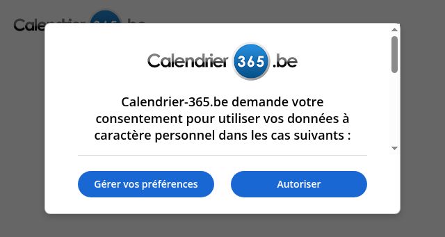 Screenshot of calendrier-365.be