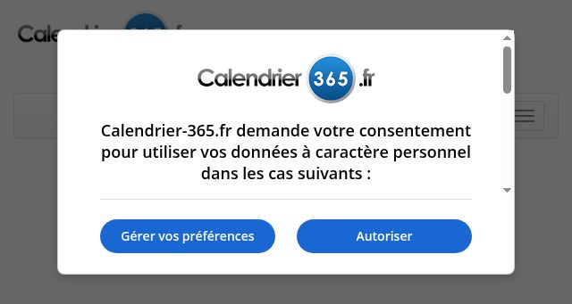 Screenshot of calendrier-365.fr