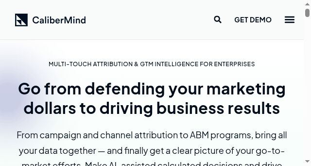 Screenshot of calibermind.com