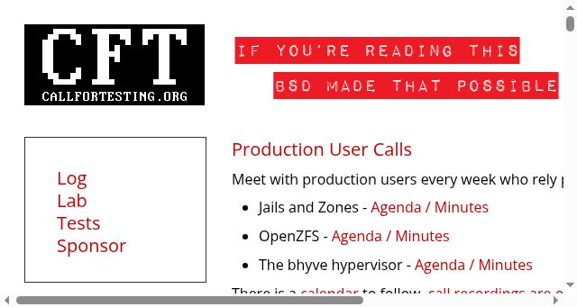 Screenshot of callfortesting.org