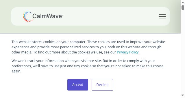 Screenshot of calmwave.com