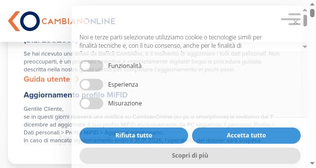 Screenshot of cambianonline.it