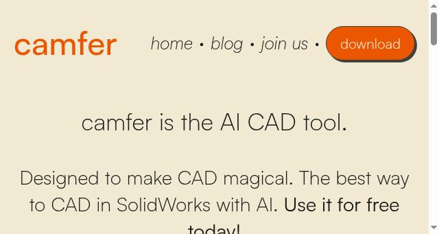 Screenshot of camfer.dev