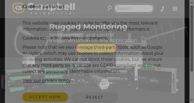 Screenshot of campbellsci.com