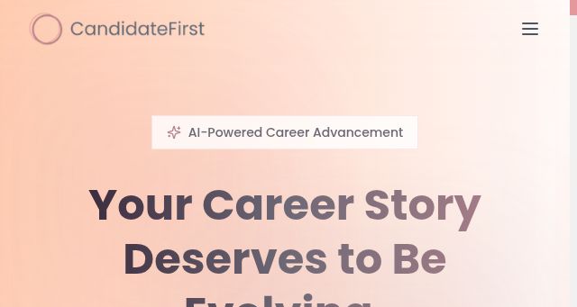 Screenshot of candidatefirst.ai