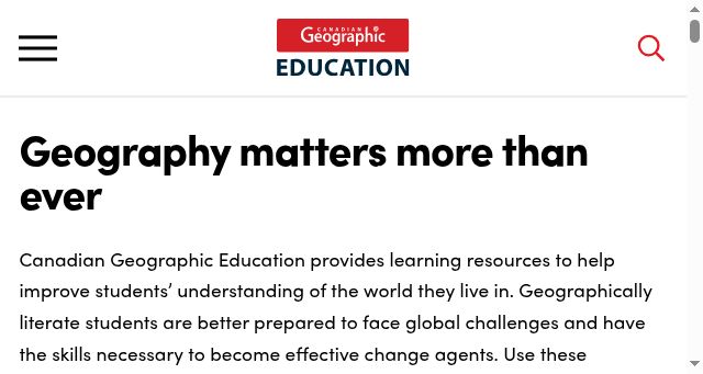 Screenshot of cangeoeducation.ca