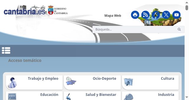 Screenshot of cantabria.es