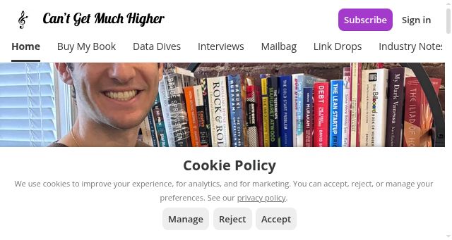 Screenshot of cantgetmuchhigher.com