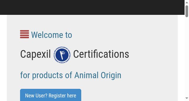 Screenshot of capexilcertifications.in