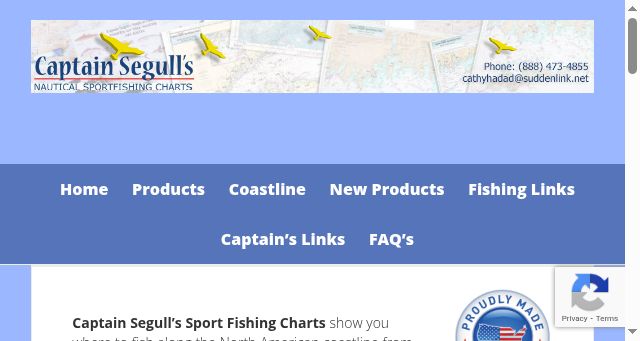 Screenshot of captainsegullcharts.com