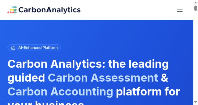 Screenshot of carbonanalytics.com