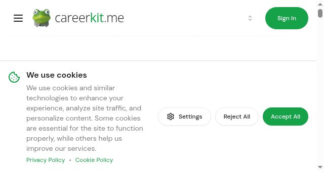 Screenshot of careerkit.me