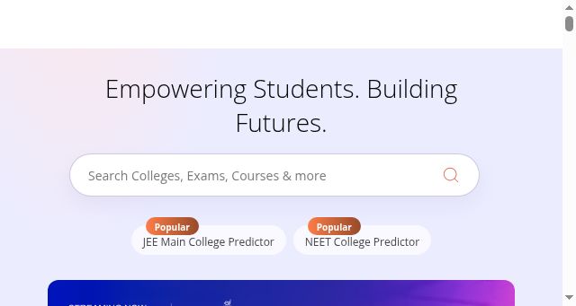 Screenshot of careers360.com