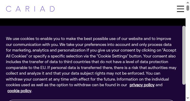 Screenshot of cariad.technology