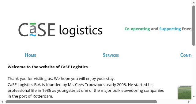 Screenshot of case-logistics.nl