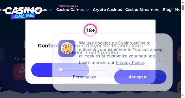 Screenshot of casino.online