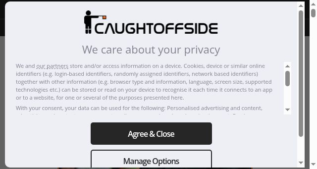 Screenshot of caughtoffside.com