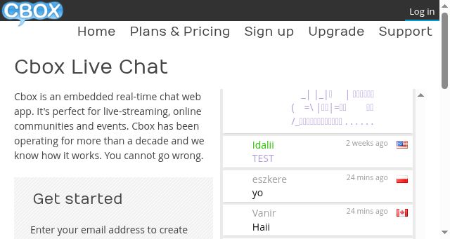 Screenshot of cbox.ws