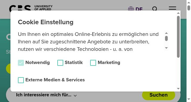 Screenshot of cbs.de