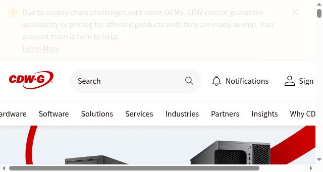 Screenshot of cdwg.com