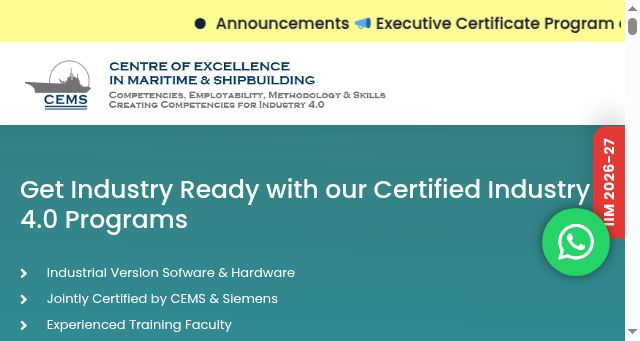 Screenshot of cemsindia.org
