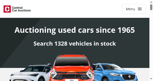 Screenshot of centralcarauctions.com