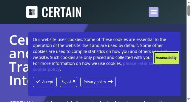 Screenshot of certain-project.eu