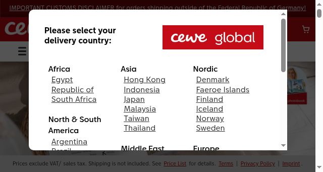 Screenshot of cewe-global.com
