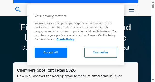 Screenshot of chambers.com