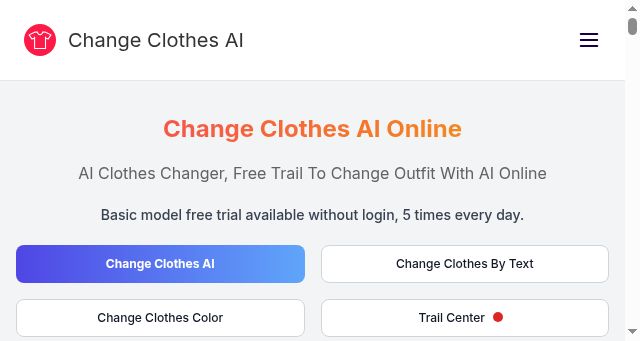 Screenshot of changeclothesai.online