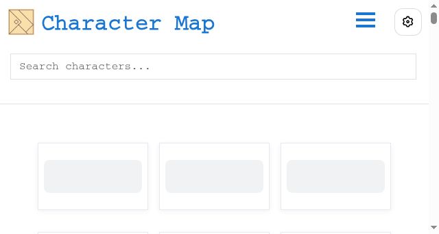 Screenshot of charactermap.org