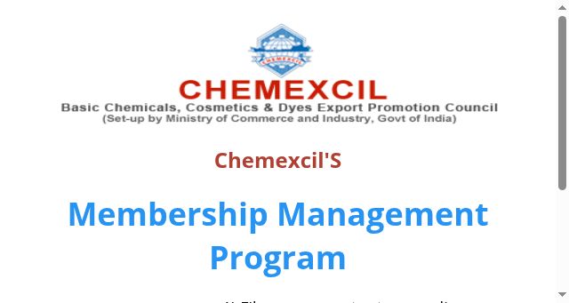 Screenshot of chemexcil.co.in