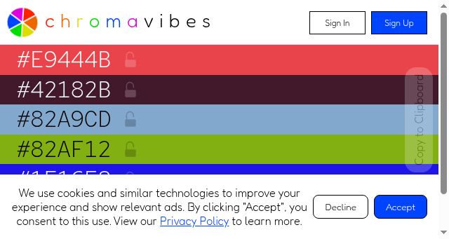 Screenshot of chromavibes.net