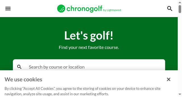 Screenshot of chronogolf.com